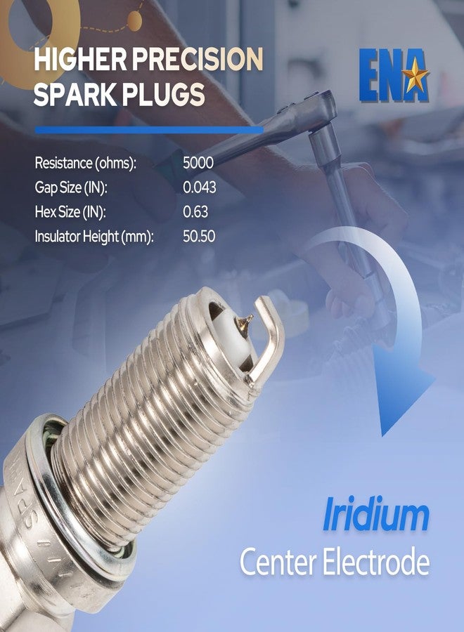ENA Set of 5 Iridium Spark Plug Compatible with Volvo C30 C70 S40 S60 S80 V50 V70 XC60 XC70 XC90 Impreza Legacy Outback Forester Baja Tribeca 9-2X LR2 Replacement for 22401AA630 6481 - Image 4